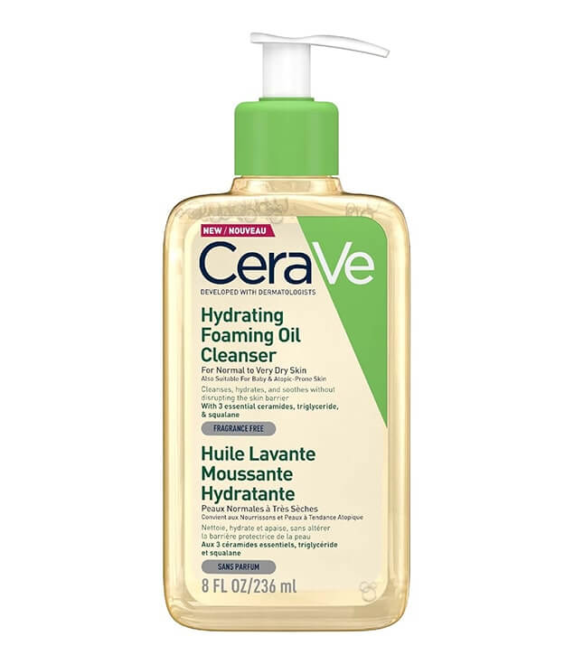 CERAVE | HUILE LAVANTE MOUSSANTE HYDRATANTE